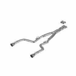 Aluminized Steel, 3" Cat-Back, Dual Rear, Street Profile, with Dual Tips