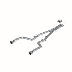Aluminized Steel, 3" Cat-Back, Dual Rear, Race Profile, with Dual Tips.