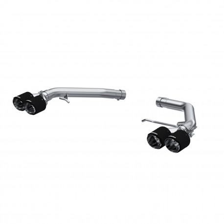 T304 Stainless Steel, 2.5" Axle-Back, Dual Rear Exit with Quad Carbon Fiber Tips