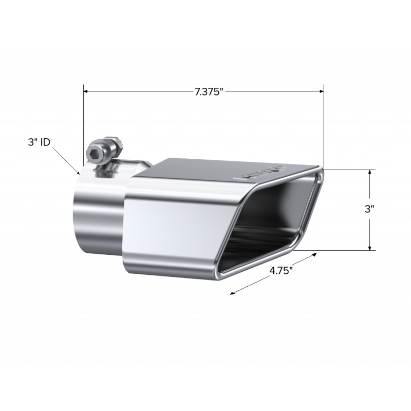 MBRP T5119 7-3/8 Rectangle Angled Cut Driver Side Exhaust Tip MBRP Exhaust